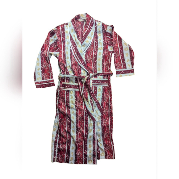 Victoria's Secret Vintage 80s Floral Robe Red White Small - Picture 3 of 12